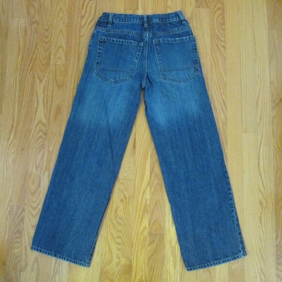 OLD NAVY BOYS  SZ 16 REG JEANS MED BLUE SLUB DENIM LOOSE FIT STR8T LEG ADJ WAIST - Picture 6 of 10